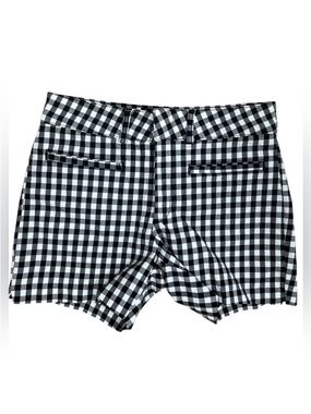ANTHROPOLOGIE Black White Gingham Shorts Size 27 High Rise Stretch Picnic Check